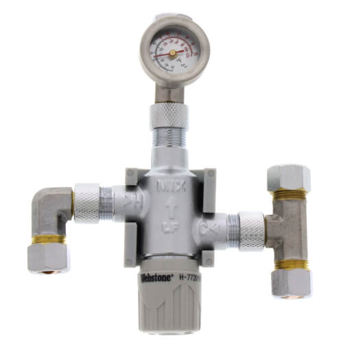 Main product image of 3/8" Compression BY-PASS Thermostatic Mixing Valve w/ Check & Gauge