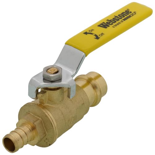 Main product image of 1/2" PEX Crimp x Copper Press Full Port Brass Ball Valve, Lead Free