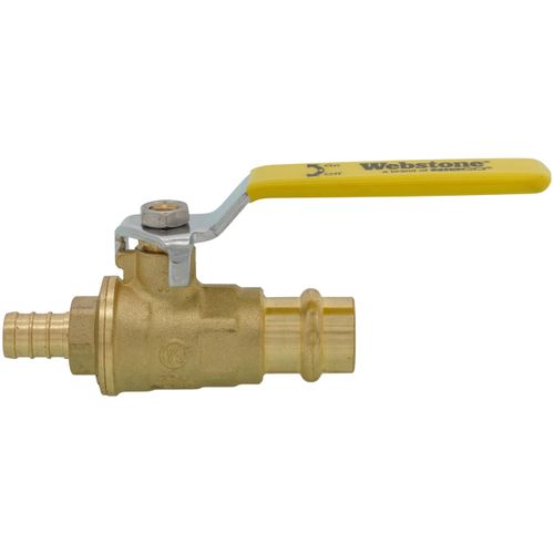 Main product image of 1/2" PEX Crimp x Copper Press Full Port Brass Ball Valve, Lead Free