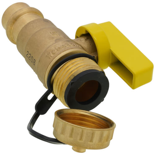 Main product image of 1-1/4" Press x 3/4" Hose Pro-Pal Add-A-Drain Full Port DZR Brass Ball Valve w/ Cap