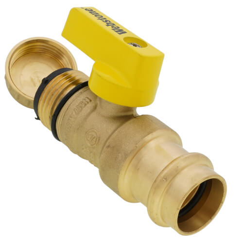 Main product image of 3/4" Press x 3/4" Hose Pro-Pal Add-A-Drain Full Port DZR Brass Ball Valve w/ Cap