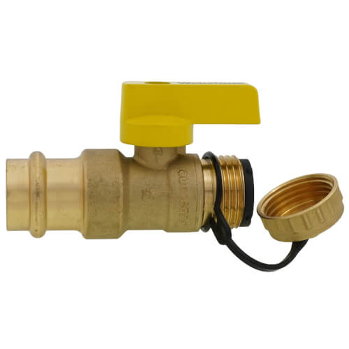 Main product image of 3/4" Press x 3/4" Hose Pro-Pal Add-A-Drain Full Port DZR Brass Ball Valve w/ Cap