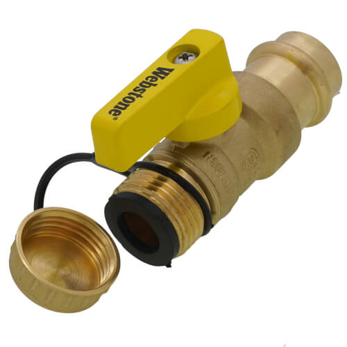 Main product image of 3/4" Press x 3/4" Hose Pro-Pal Add-A-Drain Full Port DZR Brass Ball Valve w/ Cap