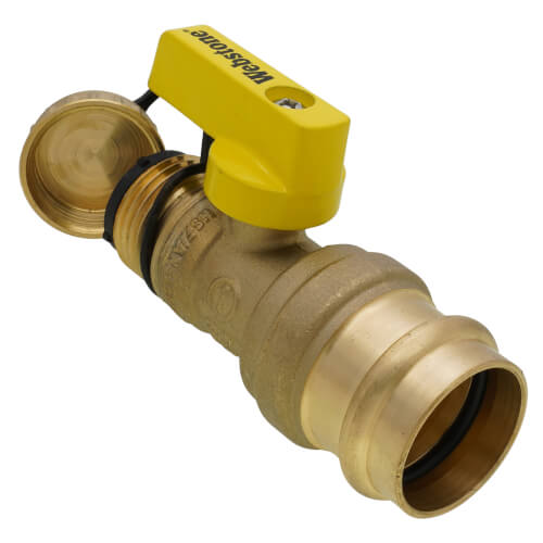 Webstone Pro-Pal Ball Drain Valve - 1 Inch Full Port Brass Ball Valve With Hi-Flow Hose Drain