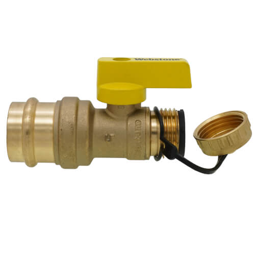 Webstone Pro-Pal Ball Drain Valve - 1 Inch Full Port Brass Ball Valve With Hi-Flow Hose Drain