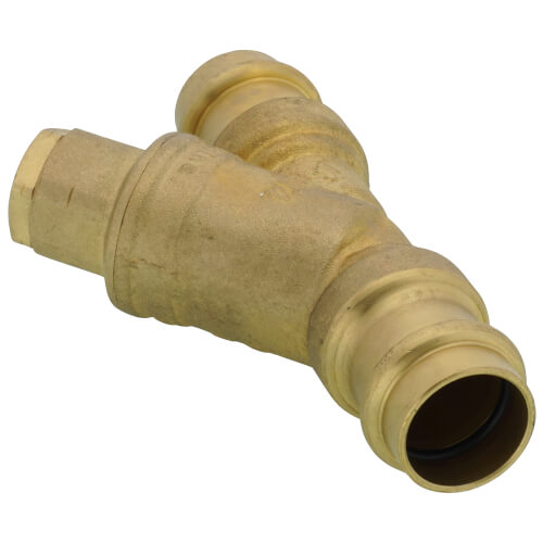 Main product image of 3/4" Press Forged DZR Brass Y-Strainer (20 MESH) w/ 1/2" Plugged NPT Port