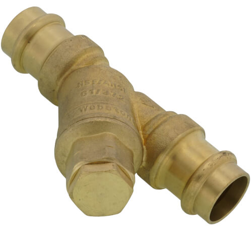 Main product image of 3/4" Press Forged DZR Brass Y-Strainer (20 MESH) w/ 1/2" Plugged NPT Port
