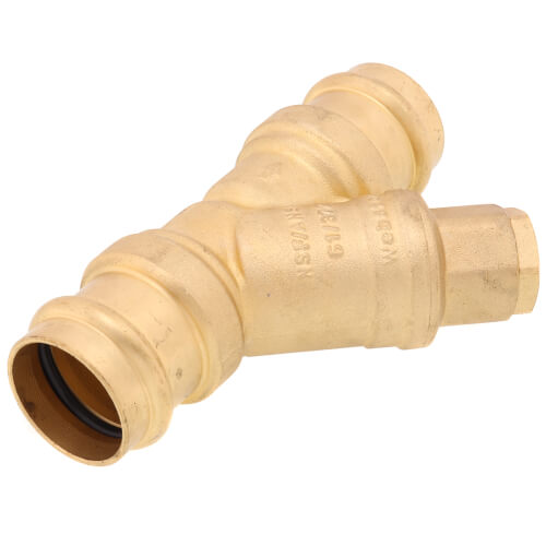 Main product image of 1" Press Forged DZR Brass Y-Strainer (20 MESH) w/ 1/2" Plugged NPT Port