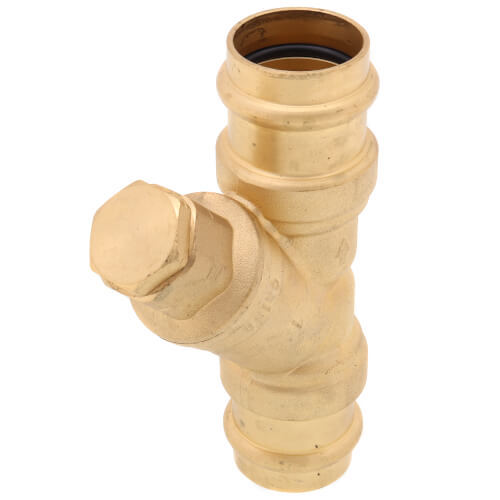 Main product image of 1" Press Forged DZR Brass Y-Strainer (20 MESH) w/ 1/2" Plugged NPT Port