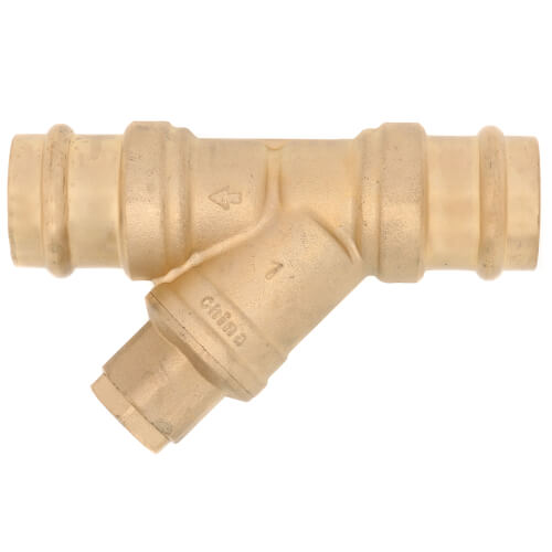 Main product image of 1" Press Forged DZR Brass Y-Strainer (20 MESH) w/ 1/2" Plugged NPT Port