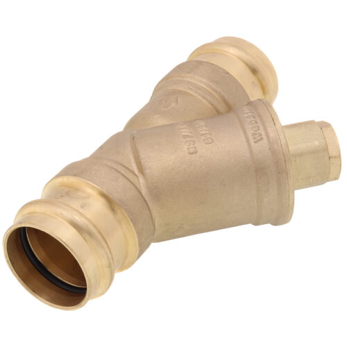 Main product image of 1-1/4" Press Forged DZR Brass Y-Strainer (20 MESH) w/ 1/2" Plugged NPT Port