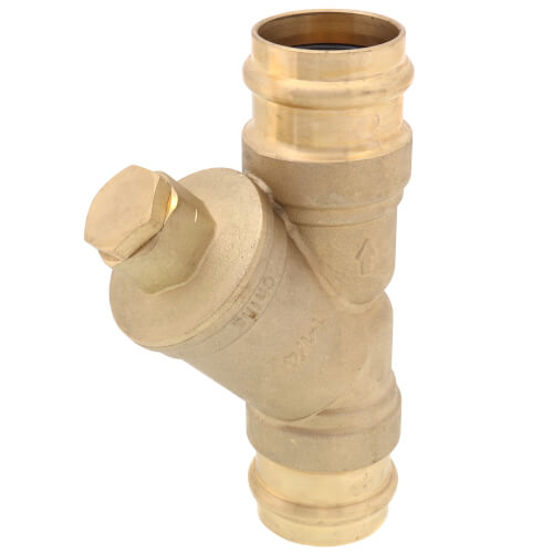Main product image of 1-1/4" Press Forged DZR Brass Y-Strainer (20 MESH) w/ 1/2" Plugged NPT Port