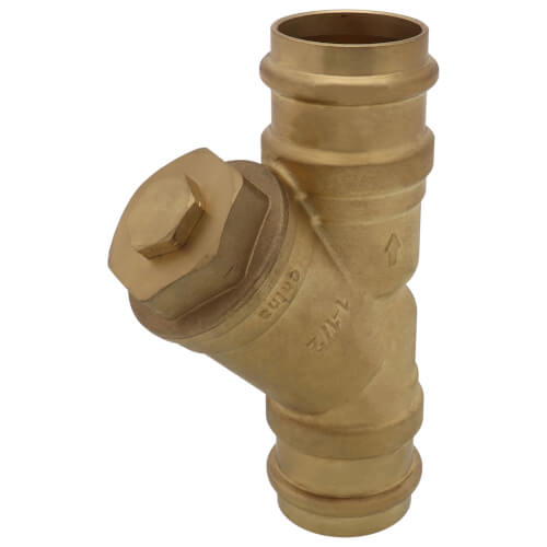 Main product image of 1-1/2" Press Forged DZR Brass Y-Strainer (20 MESH) w/ 1/2" Plugged NPT Port