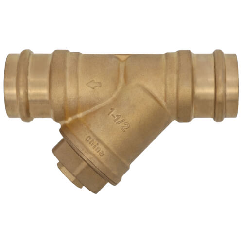Main product image of 1-1/2" Press Forged DZR Brass Y-Strainer (20 MESH) w/ 1/2" Plugged NPT Port
