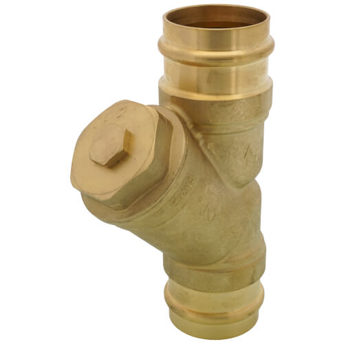 Main product image of 2" Press Forged DZR Brass Y-Strainer (20 MESH) w/ 1/2" Plugged NPT Port