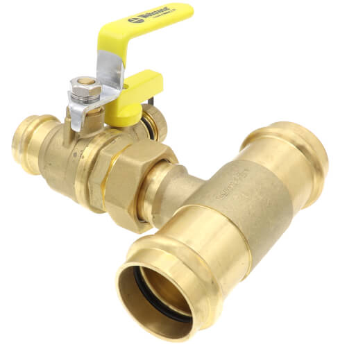Main product image of 1" x 1-1/2" Press T-Union Full Port Ball Drain Valve (Lead Free)