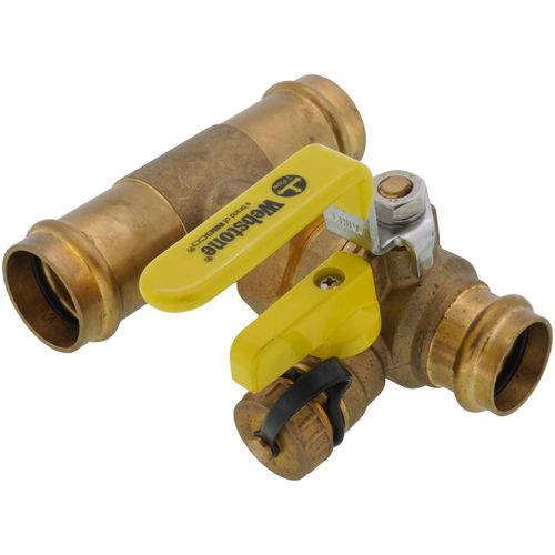 Main product image of 1" x 1-1/4" Press T-Union Full Port Ball Drain Valve (Lead Free)