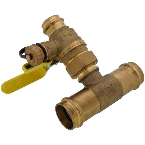 Main product image of 1" x 1-1/4" Press T-Union Full Port Ball Drain Valve (Lead Free)