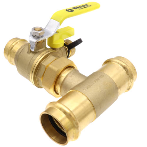 Main product image of 1-1/4" x 1-1/2" Press T-Union Full Port Ball Drain Valve (Lead Free)
