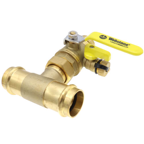 Main product image of 1-1/4" x 1-1/2" Press T-Union Full Port Ball Drain Valve (Lead Free)