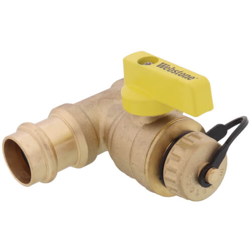 3/4" Pro-Pal Press Full Port T-Drain Ball Valve w/ Hi-Flow Hose Drain (Lead Free)