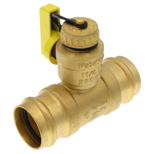 Main product image of 1-1/4" Pro-Pal Press Full Port T-Drain Ball Valve w/ Hi-Flow Hose Drain (Lead Free)