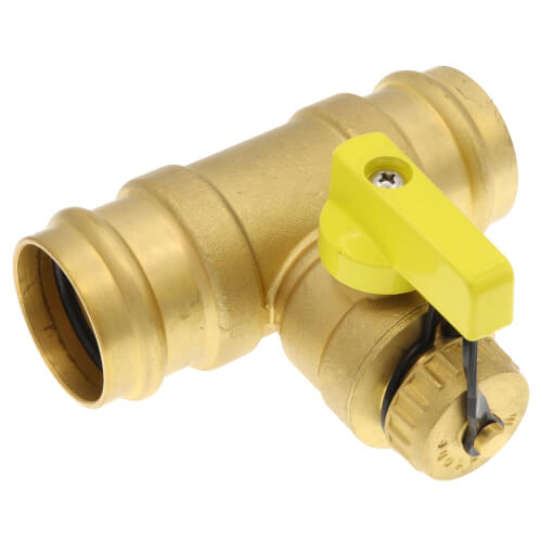 Main product image of 1-1/4" Pro-Pal Press Full Port T-Drain Ball Valve w/ Hi-Flow Hose Drain (Lead Free)