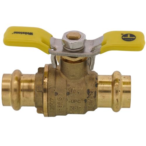 Main product image of 1/2" Press 3-Way DZR Brass T-Flow Ball Valve (Lead Free)