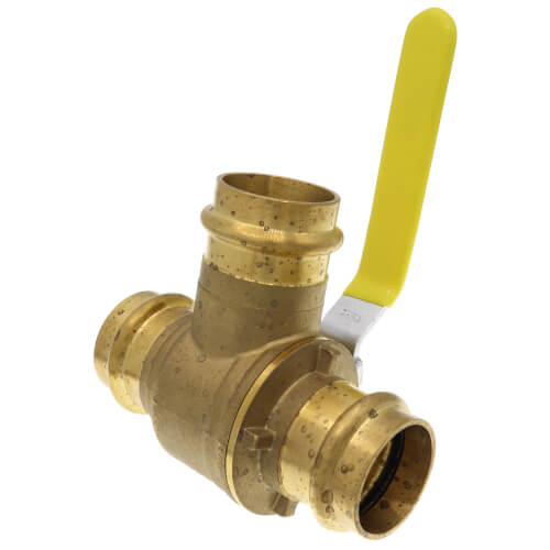 Main product image of 1-1/2" Press 3-Way DZR Brass T-Flow Ball Valve (Lead Free)