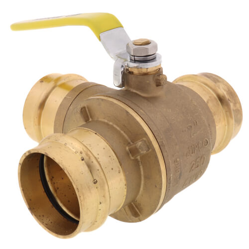 Main product image of 2" Press 3-Way DZR Brass T-Flow Ball Valve (Lead Free)