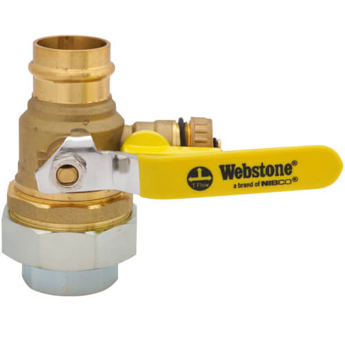 Main product image of 1-1/4" FIP Union x Press Pro-Pal Dielectric Union Ball Drain Valve (Lead Free)