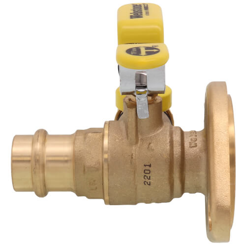 Main product image of 3/4" Press High Velocity Full Port Brass Uni-Flange Isolator Flange w/ Multi-Function Drain & Rotating Flange (LF)