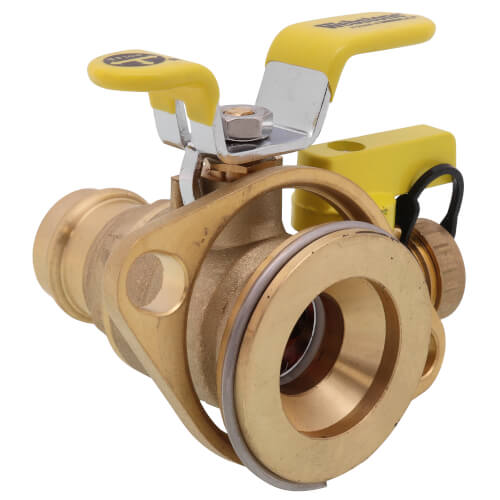 Main product image of 1" Press High Velocity Full Port Brass Uni-Flange Isolator Flange w/ Multi-Function Drain & Rotating Flange (LF)