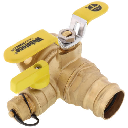 Main product image of 1-1/4" Press Full Port Brass Uni-Flange Isolator Flange w/ Multi-Function Drain & Rotating Flange (Lead Free)