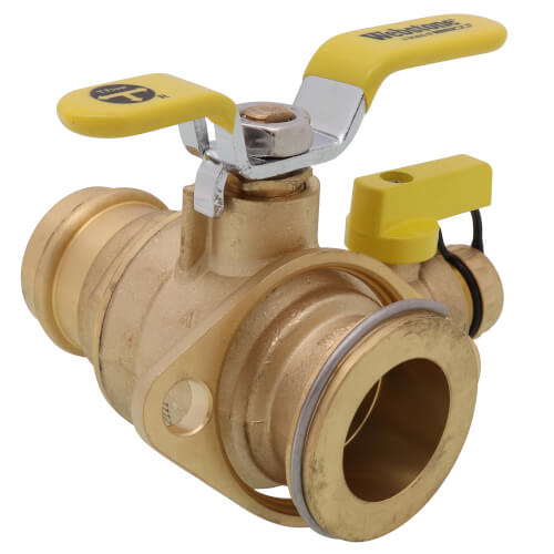 Main product image of 1-1/2" Press Full Port Forged Brass Uni-Flange Isolator Flange w/ Multi-Function Drain & Rotating Flange