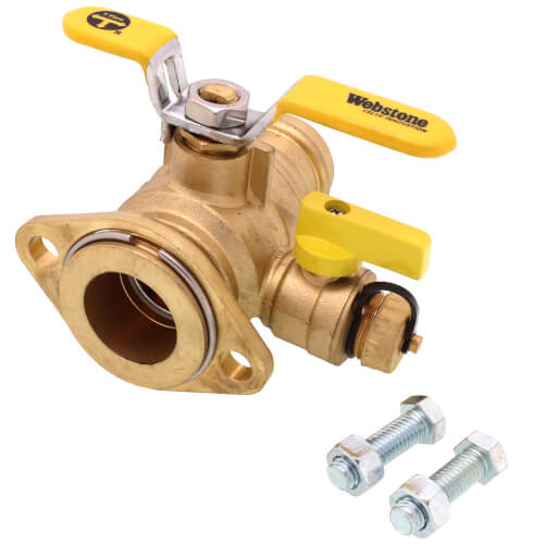 Main product image of 1-1/2" Press Full Port Brass Uni-Flange Isolator Flange w/ Multi-Function Drain & Rotating Flange (Lead Free)