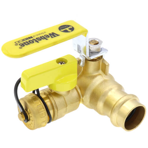3/4" PEX Crimp x Press Full Port Brass Isolation Ball Valve w/ Pro-Pal Drain (Lead Free)