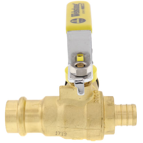 3/4" PEX Crimp x Press Full Port Brass Isolation Ball Valve w/ Pro-Pal Drain (Lead Free)