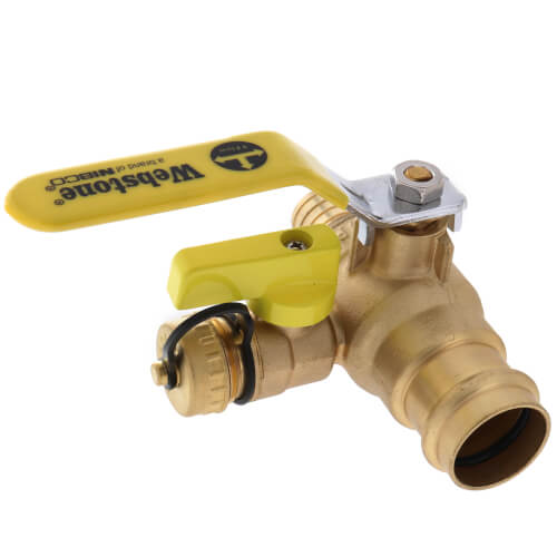 1" PEX Crimp x Press Full Port Brass Isolation Ball Valve w/ Pro-Pal Drain (Lead Free)