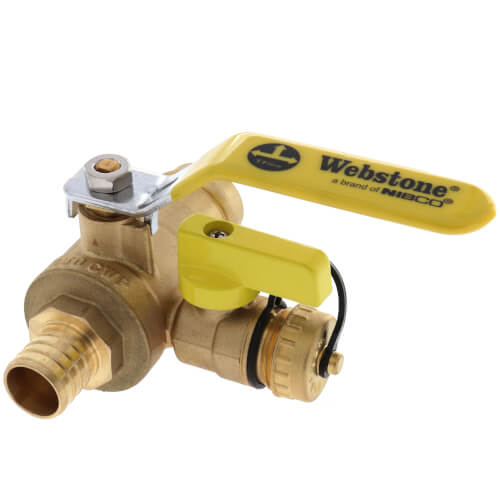 1" PEX Crimp x Press Full Port Brass Isolation Ball Valve w/ Pro-Pal Drain (Lead Free)