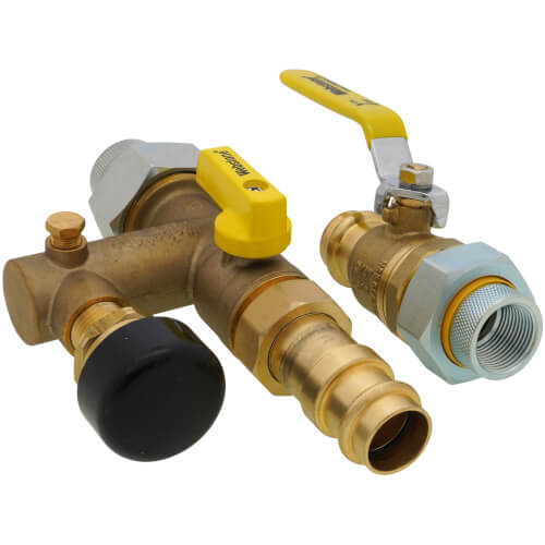 Main product image of 3/4" FIP Union x Press Pro-Pal Water Heater Valve Kit (w/ Dielectric Valve, Vacuum Relief Valve)