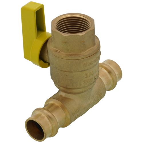 Main product image of 3/4" FIP x 1/2" Press Run Pro-Pal T-Valve Full Port Forged DZR Brass Ball Valve w/ Integrated Tee Fitting, Adjustable Packing Gland & Reversible Handle (LF)