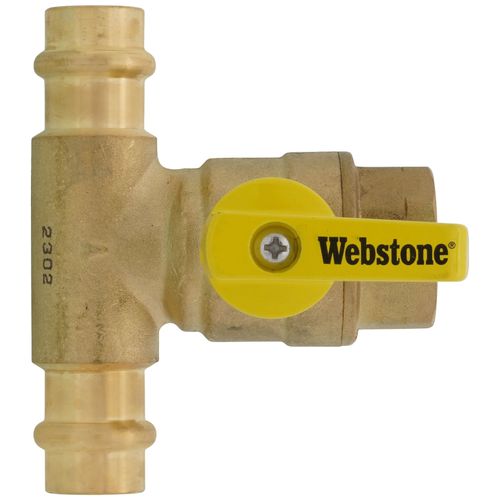 Main product image of 3/4" FIP x 1/2" Press Run Pro-Pal T-Valve Full Port Forged DZR Brass Ball Valve w/ Integrated Tee Fitting, Adjustable Packing Gland & Reversible Handle (LF)