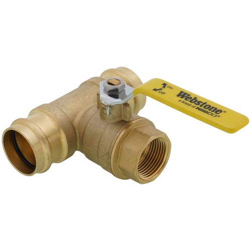 Main product image of 1" FIP x 1-1/4" Press Run Pro-Pal T-Valve Full Port Forged DZR Brass Ball Valve w/ Integrated Tee Fitting, Adjustable Packing Gland & Reversible Handle (LF)