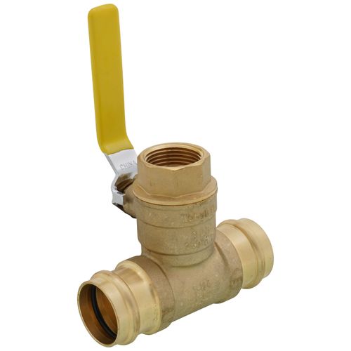 Main product image of 1" FIP x 1-1/4" Press Run Pro-Pal T-Valve Full Port Forged DZR Brass Ball Valve w/ Integrated Tee Fitting, Adjustable Packing Gland & Reversible Handle (LF)