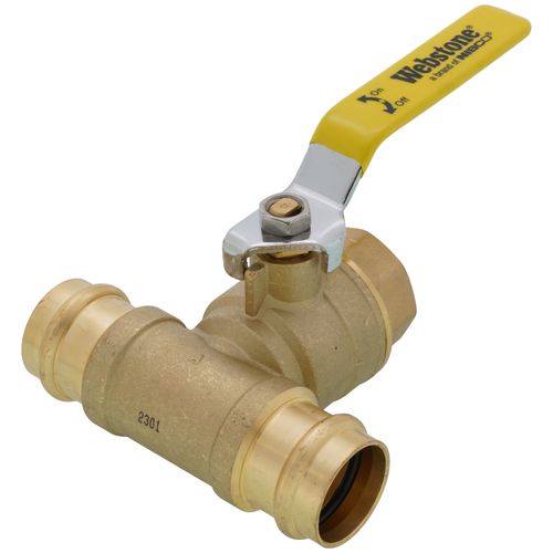 Main product image of 1" FIP x 1" Press Run Pro-Pal T-Valve Full Port Forged DZR Brass Ball Valve w/ Integrated Tee Fitting, Adjustable Packing Gland & Reversible Handle (LF)