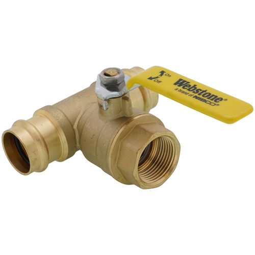 Main product image of 1" FIP x 1" Press Run Pro-Pal T-Valve Full Port Forged DZR Brass Ball Valve w/ Integrated Tee Fitting, Adjustable Packing Gland & Reversible Handle (LF)