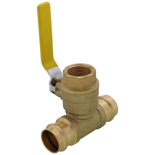 Main product image of 1" FIP x 1" Press Run Pro-Pal T-Valve Full Port Forged DZR Brass Ball Valve w/ Integrated Tee Fitting, Adjustable Packing Gland & Reversible Handle (LF)