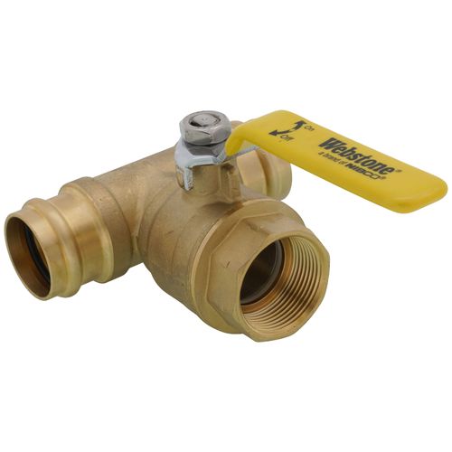 Main product image of 1-1/4" FIP x 1-1/4" Press Run Pro-Pal T-Valve Full Port Forged DZR Brass Ball Valve w/ Integrated Tee Fitting, Adjustable Packing Gland & Reversible Handle (LF)