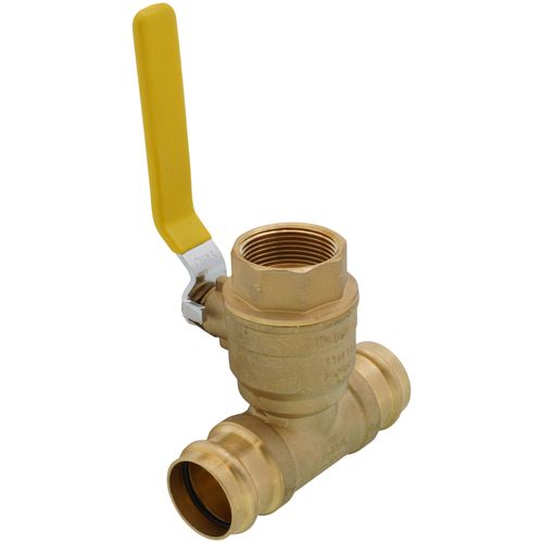 Main product image of 1-1/4" FIP x 1-1/4" Press Run Pro-Pal T-Valve Full Port Forged DZR Brass Ball Valve w/ Integrated Tee Fitting, Adjustable Packing Gland & Reversible Handle (LF)
